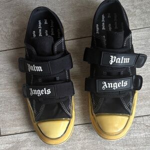 Palm Angels Black Sneakers with Yellow Accents